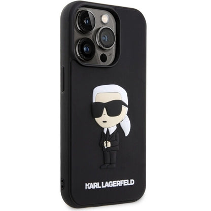 Karl Lagerfeld KLHCP14L3DRKINK iPhone 14 Pro 6.1" black/black hardcase Rubber Ikonik 3D_3