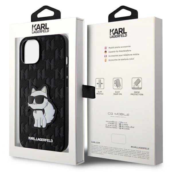 Karl Lagerfeld KLHCP14MSAKHPCK iPhone 14 Plus 6.7" black/black Saffiano Monogram Choupette_7