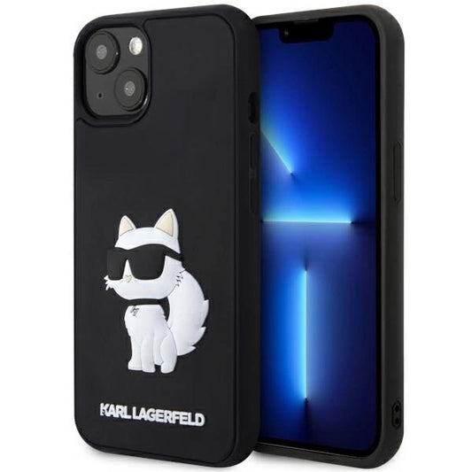 Karl Lagerfeld KLHCP14S3DRKHNK iPhone 14 6.1&quot; black/black hardcase Rubber Choupette 3D_0