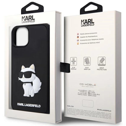 Karl Lagerfeld KLHCP14S3DRKHNK iPhone 14 6.1&quot; black/black hardcase Rubber Choupette 3D_7