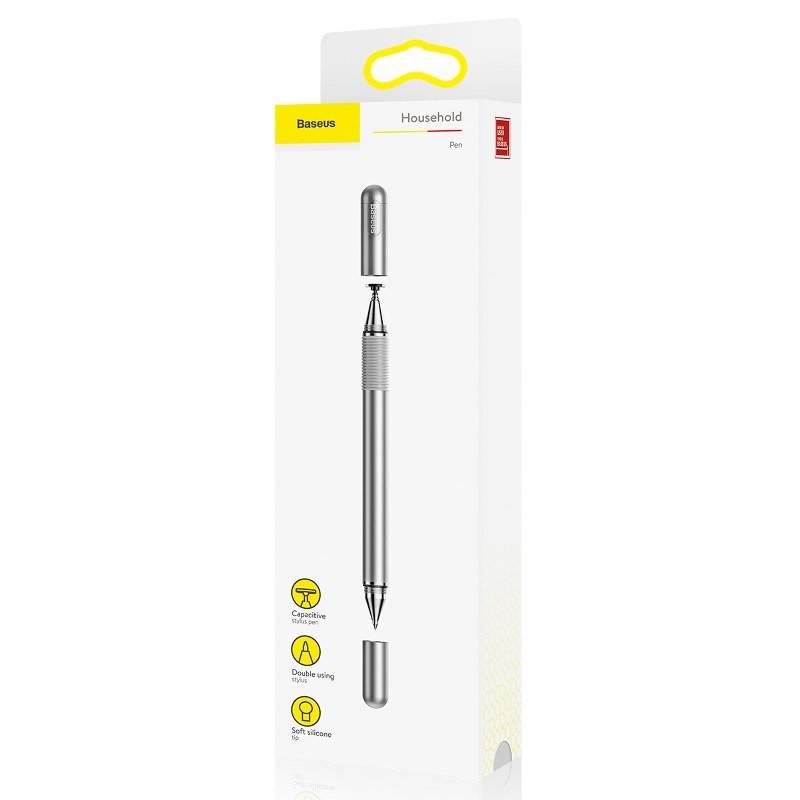 Baseus Golden Cudgel ACPCL-0S double-sided stylus for tablets, phones with gel pen - silver_13