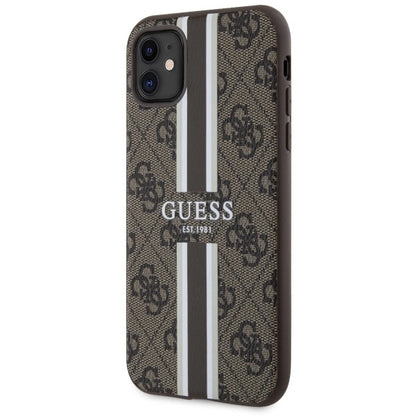 Guess GUHMN61P4RPSW iPhone 11 / Xr brown/brown hardcase 4G Printed Stripes MagSafe_1