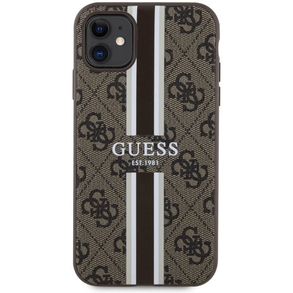 Guess GUHMN61P4RPSW iPhone 11 / Xr brown/brown hardcase 4G Printed Stripes MagSafe_2