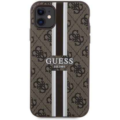 Guess GUHMN61P4RPSW iPhone 11 / Xr brown/brown hardcase 4G Printed Stripes MagSafe_2