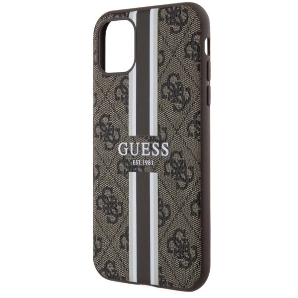 Guess GUHMN61P4RPSW iPhone 11 / Xr brown/brown hardcase 4G Printed Stripes MagSafe_5