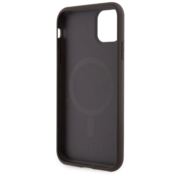 Guess GUHMN61P4RPSW iPhone 11 / Xr brown/brown hardcase 4G Printed Stripes MagSafe_6