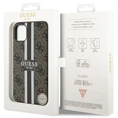 Guess GUHMN61P4RPSW iPhone 11 / Xr brown/brown hardcase 4G Printed Stripes MagSafe_7
