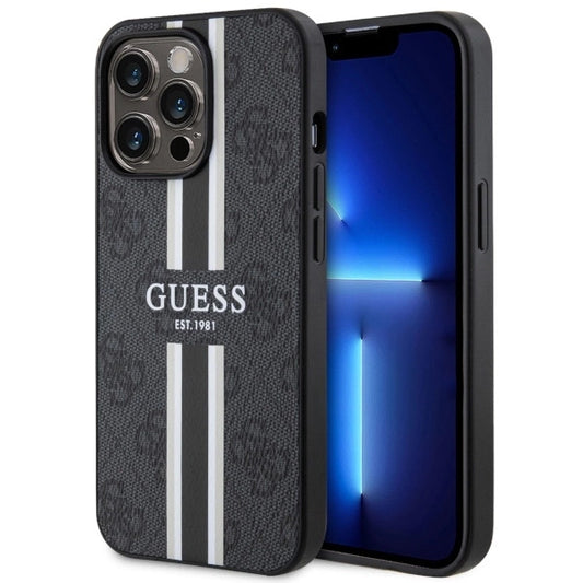 Guess GUHMP13LP4RPSK iPhone 13 Pro / 13 6.1" black/black hardcase 4G Printed Stripes MagSafe_0