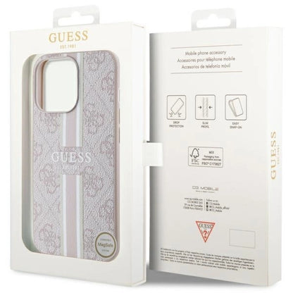 Guess GUHMP13LP4RPSP iPhone 13 Pro / 13 6.1&quot; pink/pink hardcase 4G Printed Stripes MagSafe_7