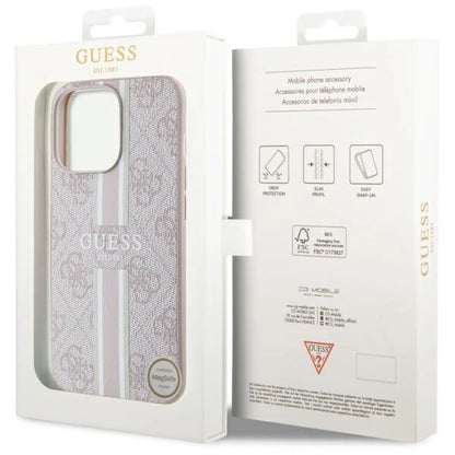 Guess GUHMP13XP4RPSP iPhone 13 Pro Max 6.7" pink/pink hardcase 4G Printed Stripes MagSafe_7
