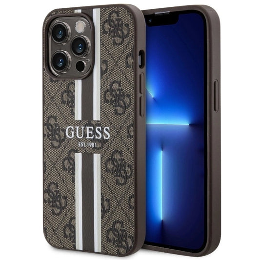 Guess GUHMP13XP4RPSW iPhone 13 Pro Max 6.7" brown/brown hardcase 4G Printed Stripes MagSafe_0