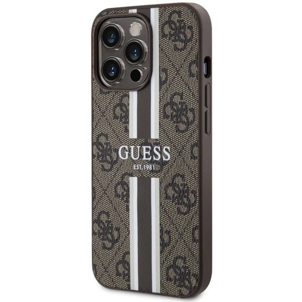 Guess GUHMP13XP4RPSW iPhone 13 Pro Max 6.7" brown/brown hardcase 4G Printed Stripes MagSafe_1