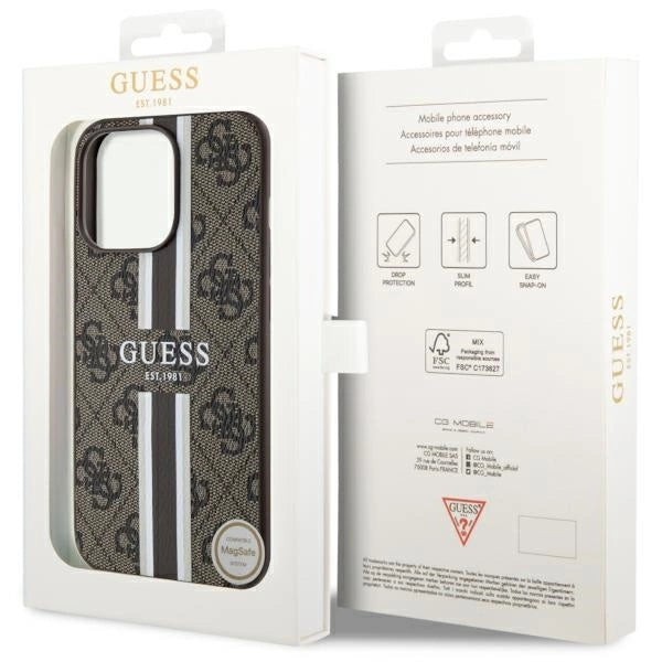 Guess GUHMP13XP4RPSW iPhone 13 Pro Max 6.7" brown/brown hardcase 4G Printed Stripes MagSafe_7