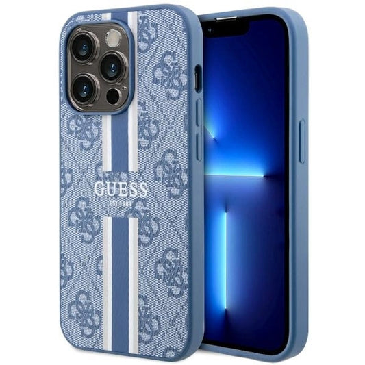 Guess GUHMP14LP4RPSB iPhone 14 Pro 6.1&quot; blue/blue hardcase 4G Printed Stripes MagSafe_0