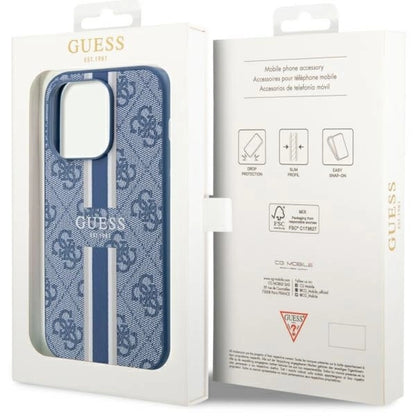 Guess GUHMP14LP4RPSB iPhone 14 Pro 6.1&quot; blue/blue hardcase 4G Printed Stripes MagSafe_7