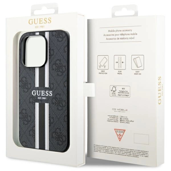 Guess GUHMP14LP4RPSK iPhone 14 Pro 6.1" black/black hardcase 4G Printed Stripes MagSafe_7