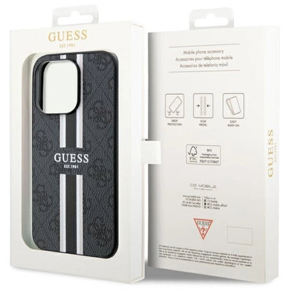 Guess GUHMP14LP4RPSK iPhone 14 Pro 6.1" black/black hardcase 4G Printed Stripes MagSafe_7