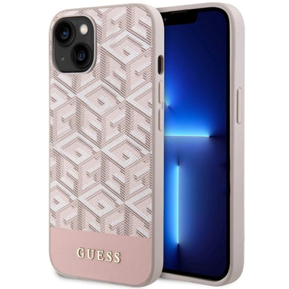 Guess GUHMP14MHGCFSEP iPhone 14 Plus 6.7" pink/pink hard case GCube Stripes MagSafe_0