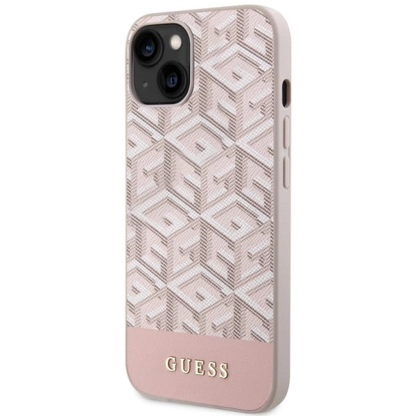 Guess GUHMP14MHGCFSEP iPhone 14 Plus 6.7" pink/pink hard case GCube Stripes MagSafe_1