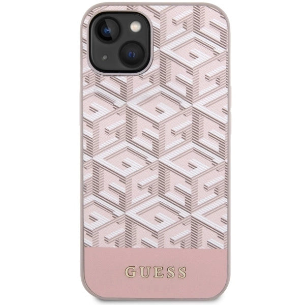Guess GUHMP14MHGCFSEP iPhone 14 Plus 6.7" pink/pink hard case GCube Stripes MagSafe_2