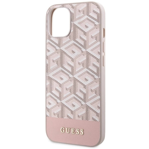 Guess GUHMP14MHGCFSEP iPhone 14 Plus 6.7" pink/pink hard case GCube Stripes MagSafe_5