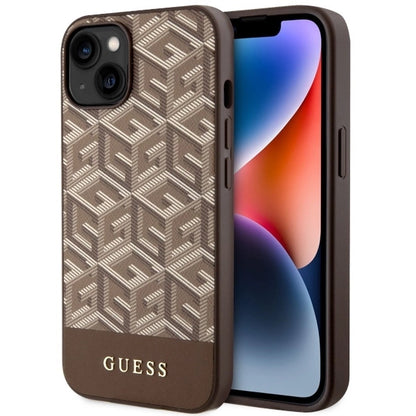 Guess GUHMP14MHGCFSEW iPhone 14 Plus 6.7" brown/brown hard case GCube Stripes MagSafe_0