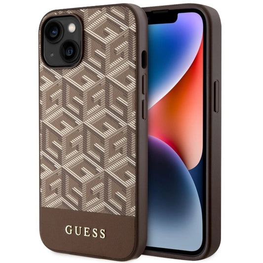 Guess GUHMP14MHGCFSEW iPhone 14 Plus 6.7" brown/brown hard case GCube Stripes MagSafe_0