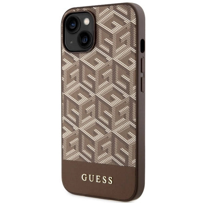 Guess GUHMP14MHGCFSEW iPhone 14 Plus 6.7" brown/brown hard case GCube Stripes MagSafe_1