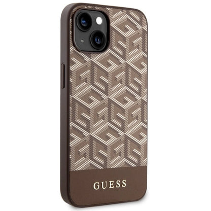 Guess GUHMP14MHGCFSEW iPhone 14 Plus 6.7" brown/brown hard case GCube Stripes MagSafe_3