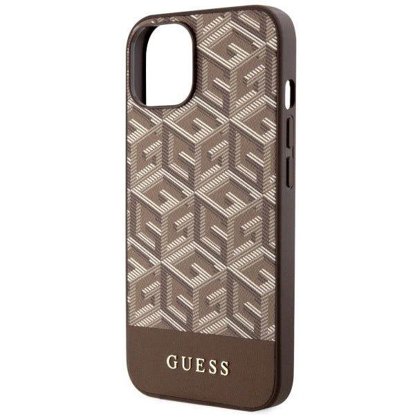 Guess GUHMP14MHGCFSEW iPhone 14 Plus 6.7" brown/brown hard case GCube Stripes MagSafe_5