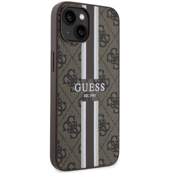 Guess GUHMP14MP4RPSW iPhone 14 Plus 6.7" brown/brown hardcase 4G Printed Stripes MagSafe_3