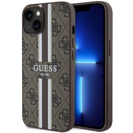 Guess GUHMP14SP4RPSW iPhone 14 6.1" brown/brown hardcase 4G Printed Stripes MagSafe_0