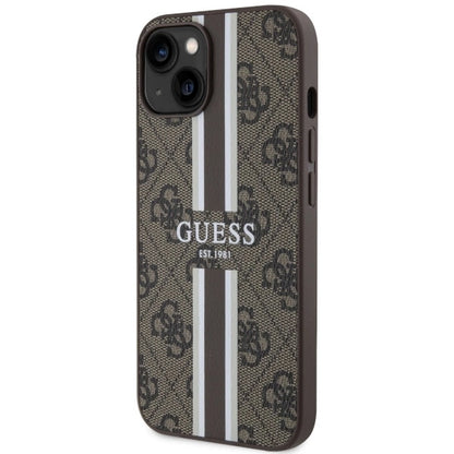 Guess GUHMP14SP4RPSW iPhone 14 6.1" brown/brown hardcase 4G Printed Stripes MagSafe_1
