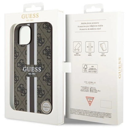 Guess GUHMP14SP4RPSW iPhone 14 6.1" brown/brown hardcase 4G Printed Stripes MagSafe_7