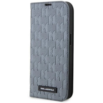 Karl Lagerfeld KLBKP14LSAKLHPG iPhone 14 Pro 6.1" bookcase silver/silver Saffiano Monogram_0