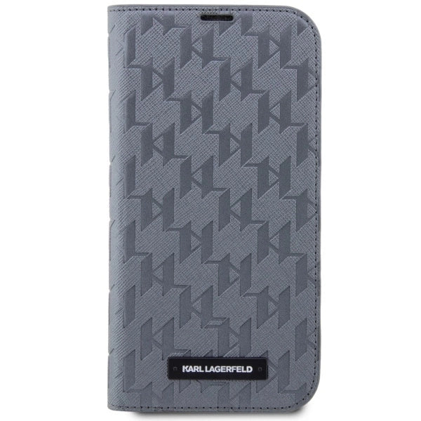 Karl Lagerfeld KLBKP14LSAKLHPG iPhone 14 Pro 6.1" bookcase silver/silver Saffiano Monogram_2