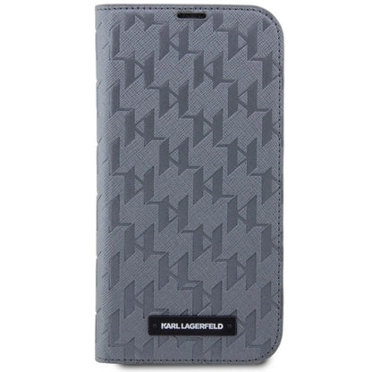 Karl Lagerfeld KLBKP14LSAKLHPG iPhone 14 Pro 6.1" bookcase silver/silver Saffiano Monogram_2