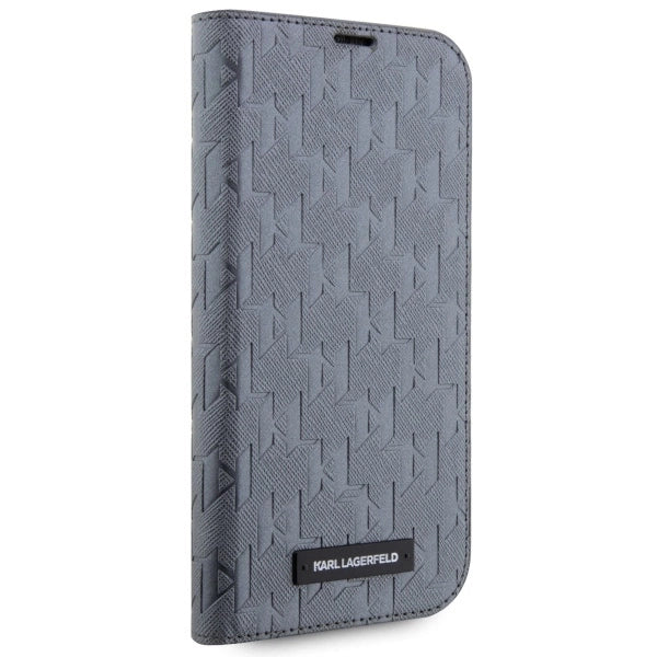 Karl Lagerfeld KLBKP14LSAKLHPG iPhone 14 Pro 6.1" bookcase silver/silver Saffiano Monogram_4