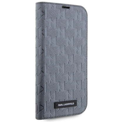 Karl Lagerfeld KLBKP14LSAKLHPG iPhone 14 Pro 6.1" bookcase silver/silver Saffiano Monogram_4
