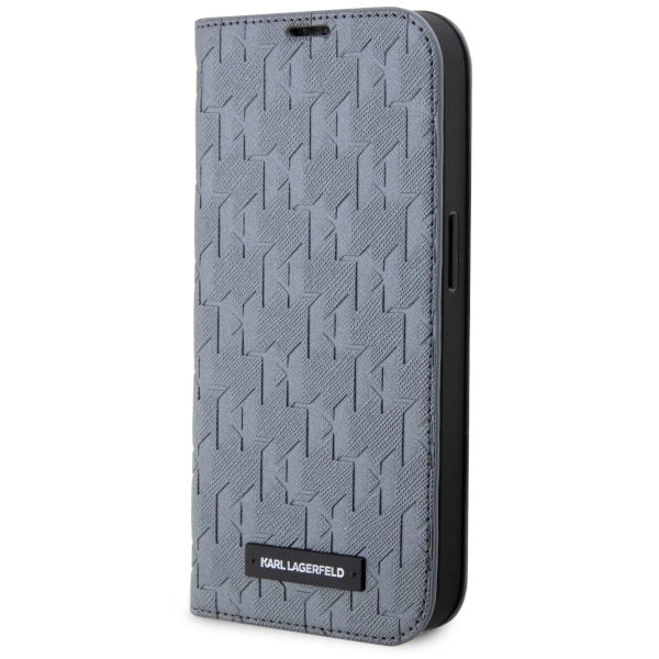 Karl Lagerfeld KLBKP14SSAKLHPG iPhone 14 6.1" bookcase silver/silver Saffiano Monogram_0