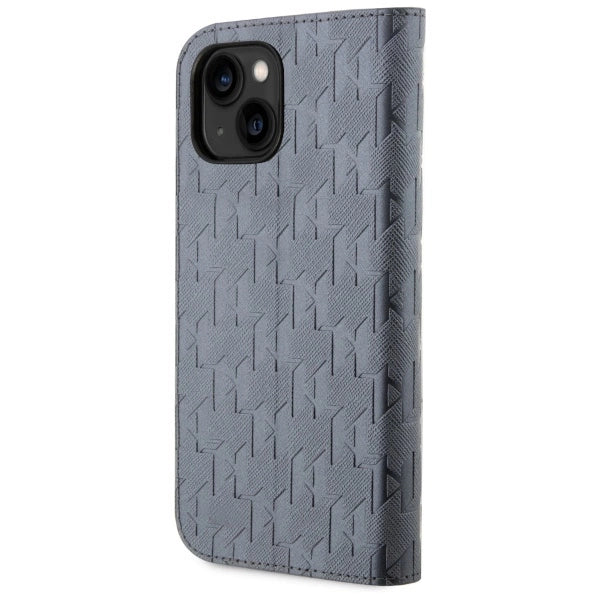 Karl Lagerfeld KLBKP14SSAKLHPG iPhone 14 6.1" bookcase silver/silver Saffiano Monogram_1