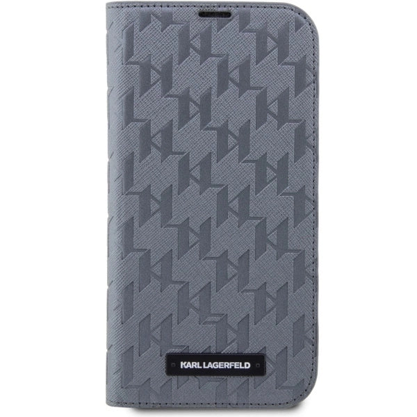 Karl Lagerfeld KLBKP14SSAKLHPG iPhone 14 6.1" bookcase silver/silver Saffiano Monogram_2