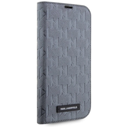 Karl Lagerfeld KLBKP14SSAKLHPG iPhone 14 6.1" bookcase silver/silver Saffiano Monogram_4