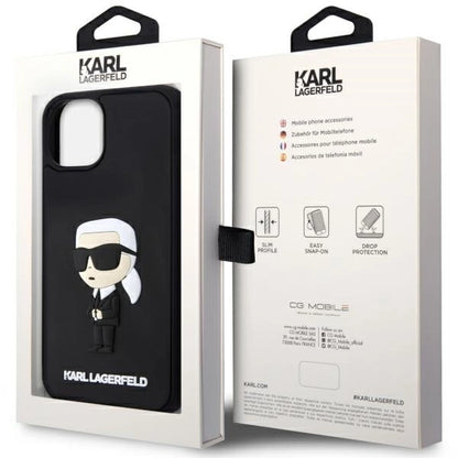 Karl Lagerfeld KLHCP14M3DRKINK iPhone 14 Plus 6.7" black/black hardcase Rubber Ikonik 3D_7