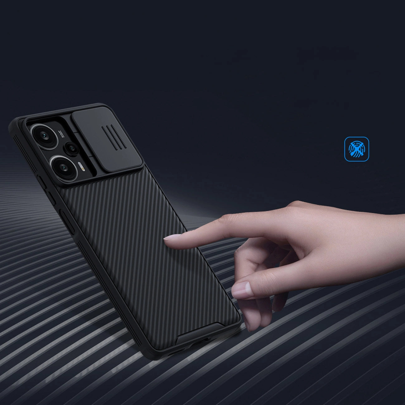 Xiaomi Redmi Note 12 Turbo / Xiaomi Poco F5 Armored Case with Nillkin CamShield Pro Case - Black_9