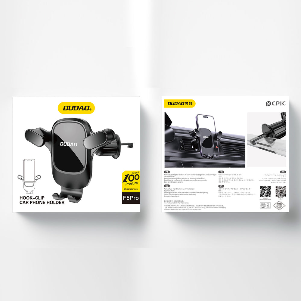 Dudao F5Pro air vent car phone holder - black_4