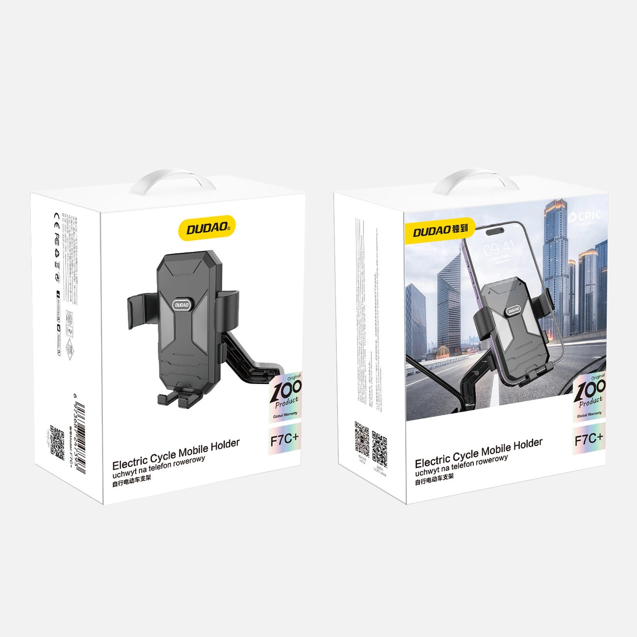 Dudao F7C+ bicycle / motorcycle phone holder - black_4