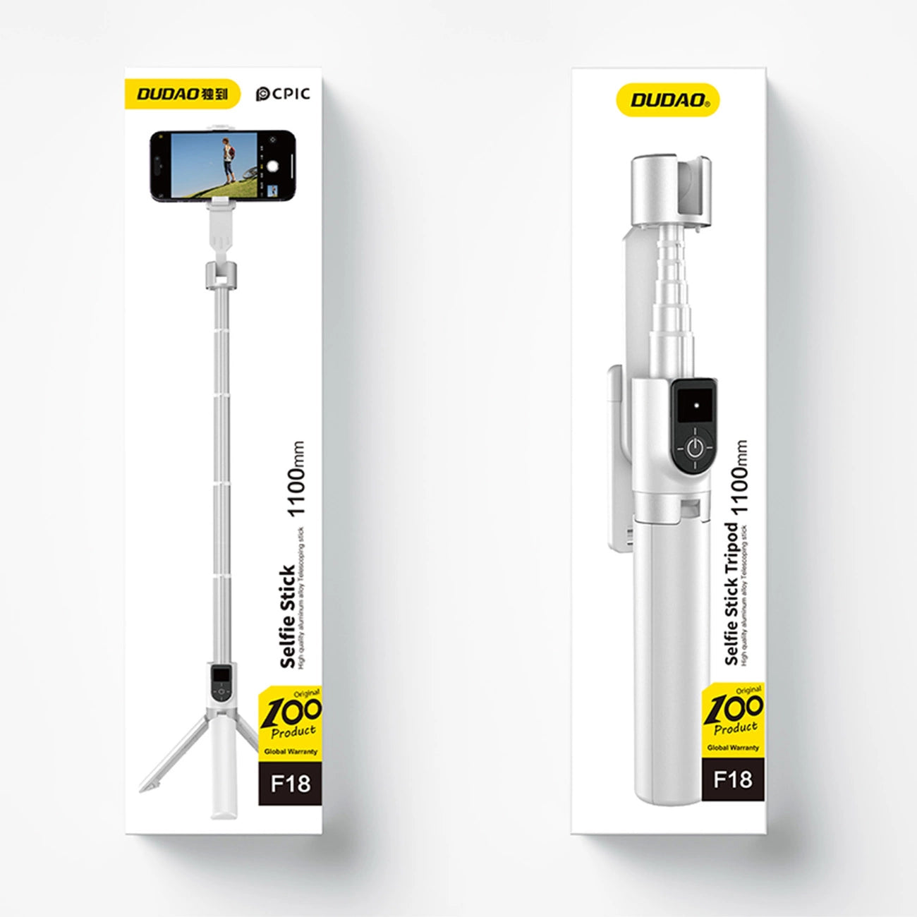 Selfie stick / telescopic pole with tripod Dudao F18W - white_3