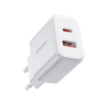 Joyroom JR-TCF05 20W USB-C / USB-A Fast Dual Port Wall Charger - White + USB-C - Lightning 1m_0
