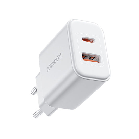 Joyroom JR-TCF05 20W USB-C / USB-A Fast Dual Port Wall Charger - White + USB-C - Lightning 1m_0
